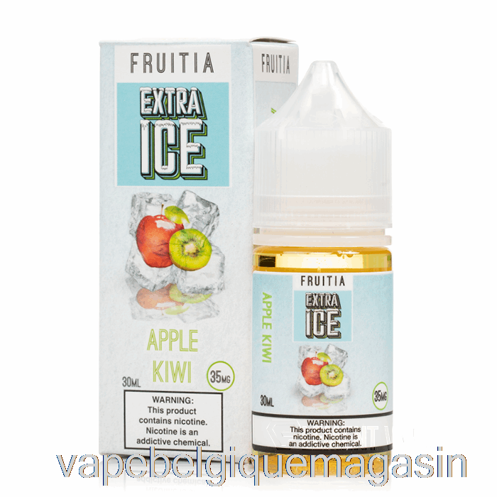 Vape Juice Pomme Kiwi - Glace Supplémentaire - Sels De Fruitia - 30ml 35mg